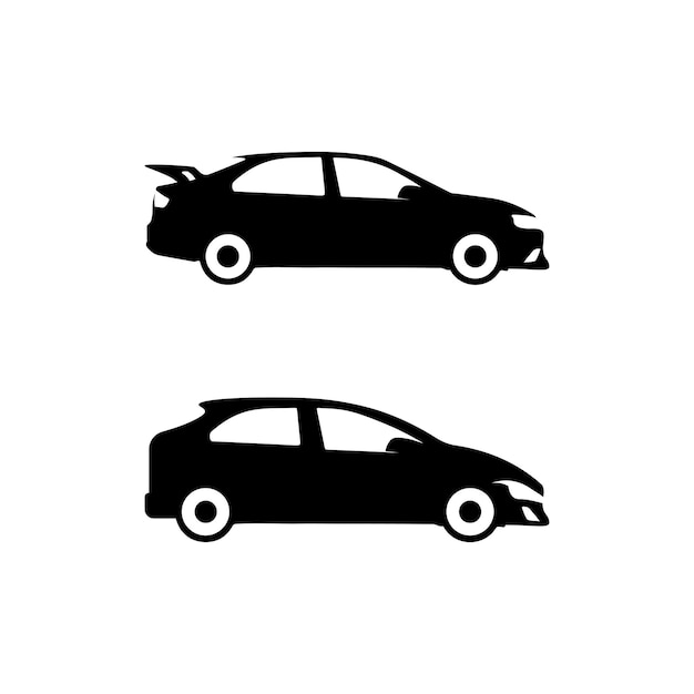 Diseño de logotipo de coche automático con silueta de icono de vehículo de coche deportivo conceptualPlantilla de diseño de ilustración vectorial