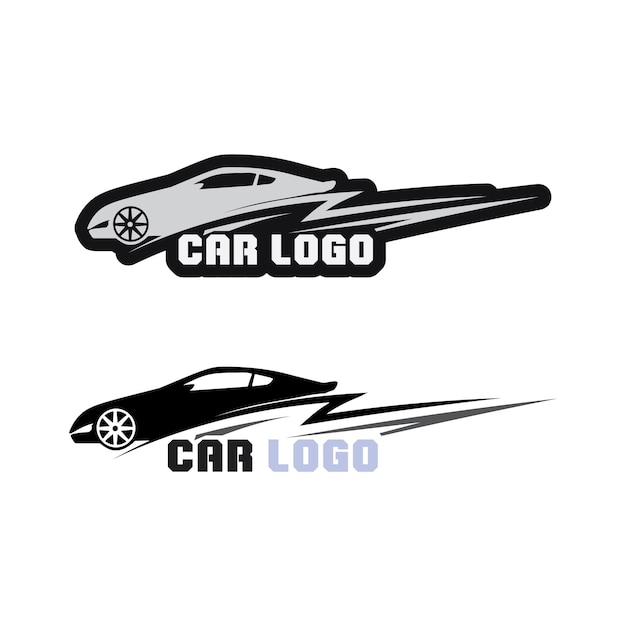 Diseño de logotipo de coche automático con silueta de icono de vehículo de coche deportivo conceptualPlantilla de diseño de ilustración vectorial