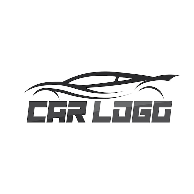 Diseño de logotipo de coche automático con silueta de icono de vehículo de coche deportivo conceptualPlantilla de diseño de ilustración vectorial