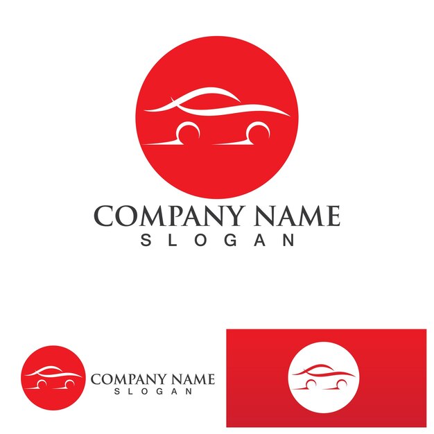 Diseño de logotipo de coche automático con silueta de icono de vehículo de coche deportivo conceptualPlantilla de diseño de ilustración vectorial