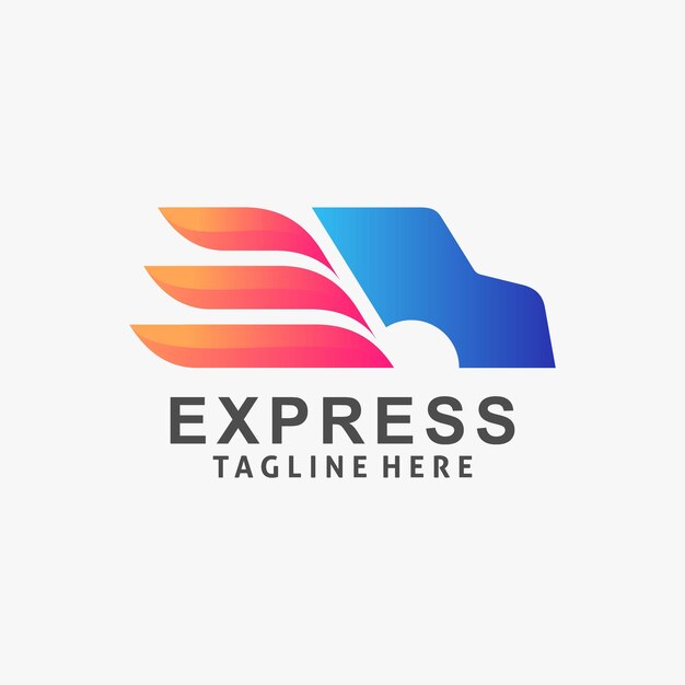 Diseño de logotipo de coche de entrega urgente