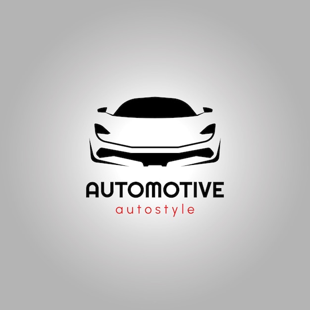 Diseño de logotipo de coche de estilo automático automotriz con ilustración de vector de silueta de icono de vehículo deportivo