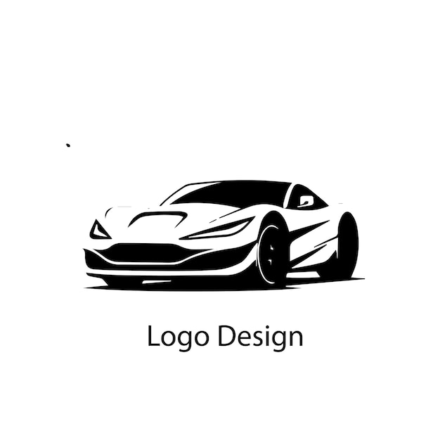 Diseño de logotipo de coche de estilo automático con silueta de icono de vehículo deportivo de concepto sobre fondo blanco