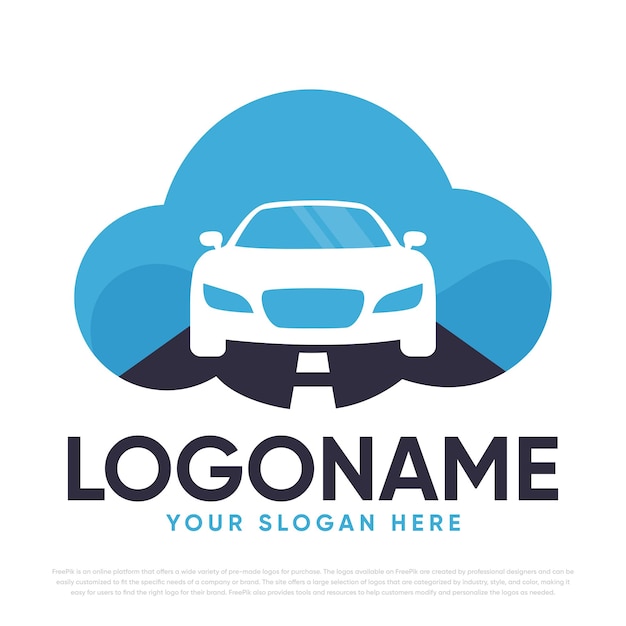 diseño de logotipo de coche en la nube