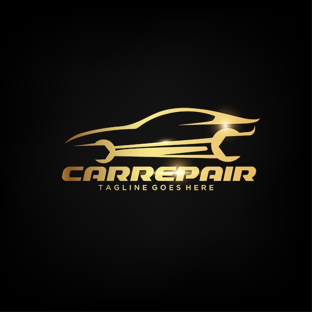 Diseño de logotipo de coche de oro