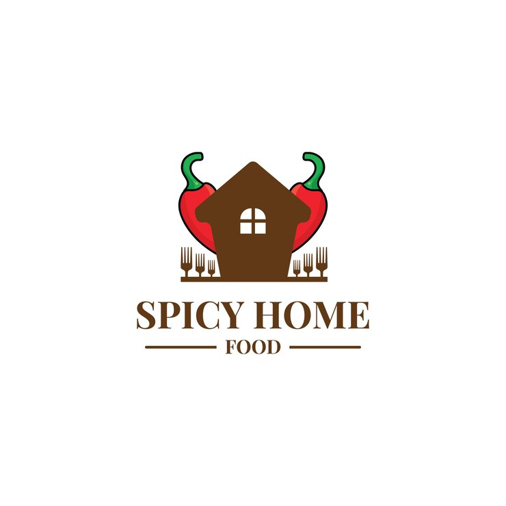 diseño de logotipo de cocina casera picante formato vectorial