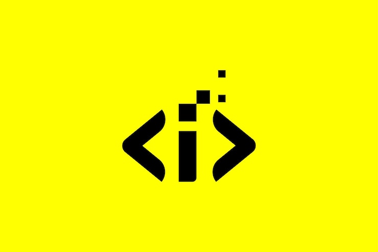 Vector diseño del logotipo de codificación de letras i