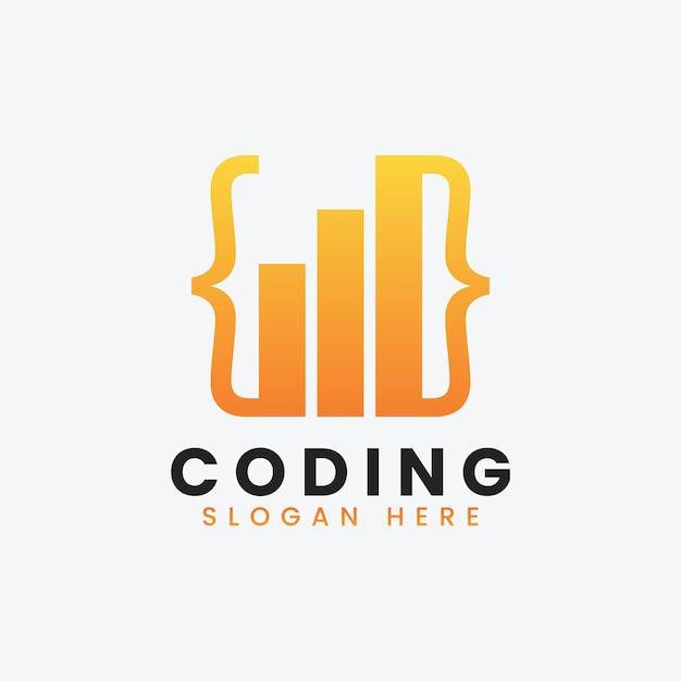 Diseño de logotipo de codificación de programación moderna abstracta creativa logotipo de empresa de codificación de degradado colorido