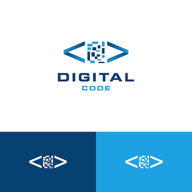 Diseño de logotipo de código abstracto con color gradiente plantilla de ilustración de icono de programador de concepto moderno