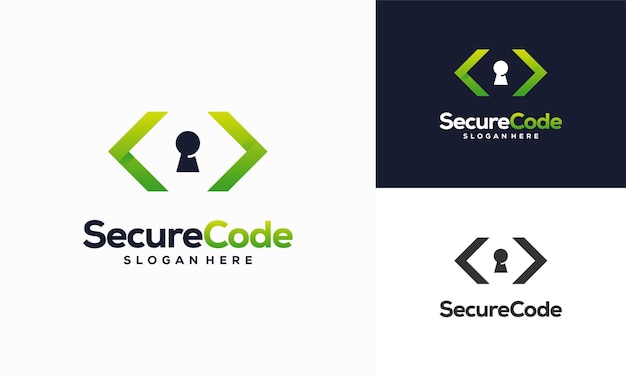 Diseño de logotipo de código seguro vector de concepto Icono de plantilla de logotipo de seguridad de alta tecnología