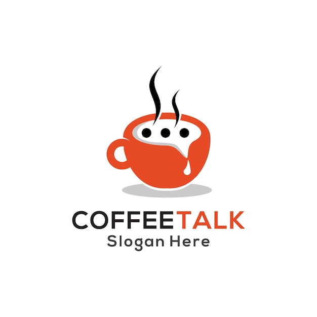 Vector diseño de logotipo de coffee talk coffee talk ilustración creativa logotipo para el negocio de la cafetería