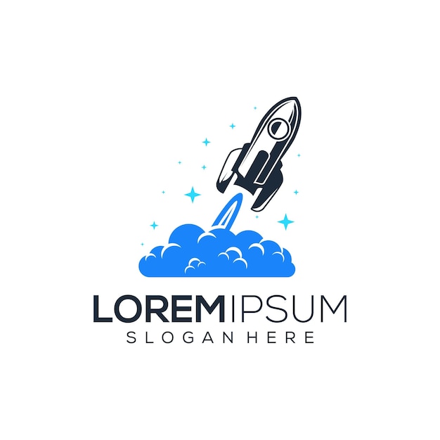 Diseño de logotipo de cohete abstracto