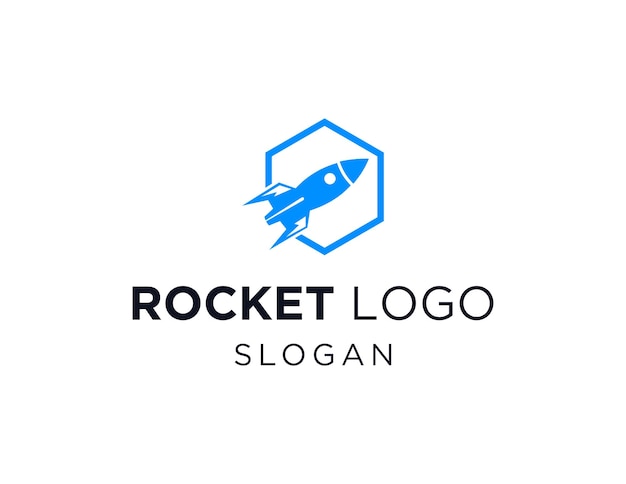 Diseño del logotipo del cohete creado utilizando la aplicación Corel Draw 2018 con un fondo blanco