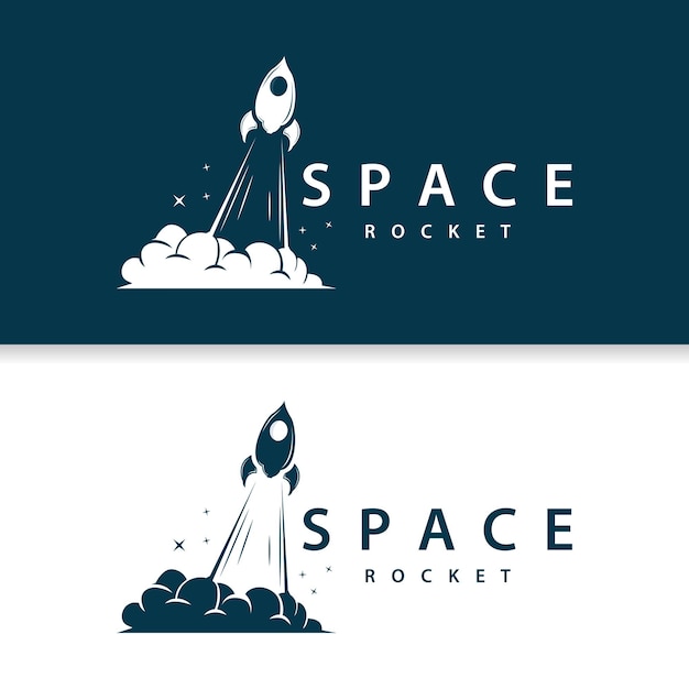 Diseño de logotipo de cohete espacial tecnología de vehículo espacial vector templet simple ilustración moderna