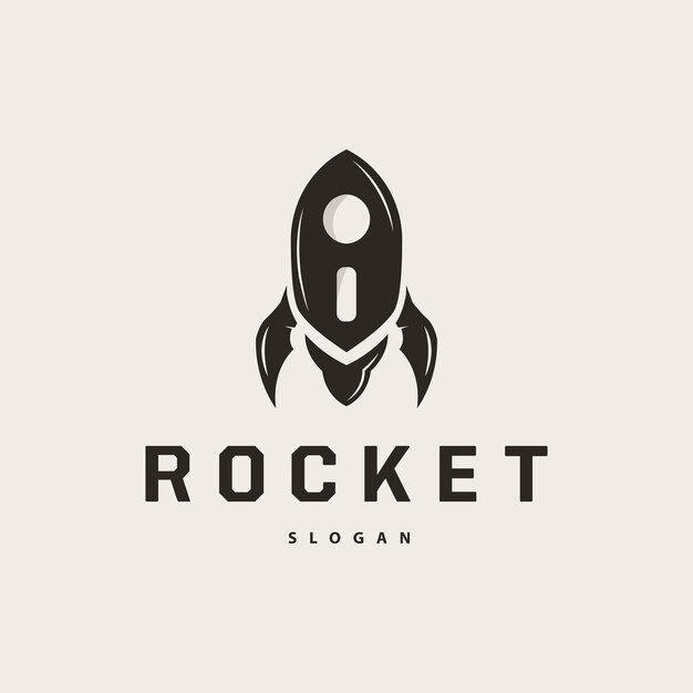 Diseño de logotipo de cohete espacial tecnología de vehículo espacial vector templet simple ilustración moderna