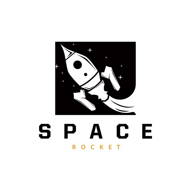 Diseño De Logotipo De Cohete Espacial Tecnología De Vehículo Espacial Vector Templet Simple Ilustración Moderna