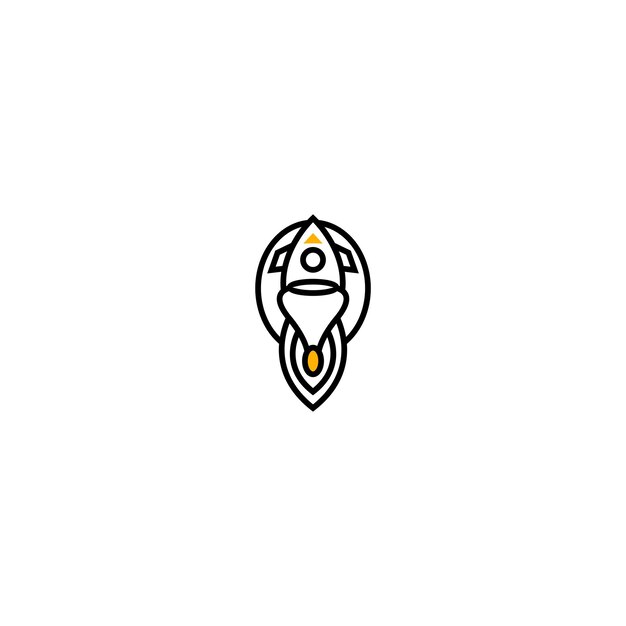 Diseño de logotipo de cohete Ilustración de diseño de logotipo de cohete vectorial de stock