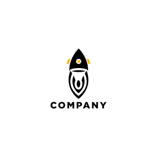 Diseño de logotipo de cohete Ilustración de diseño de logotipo de cohete vectorial de stock