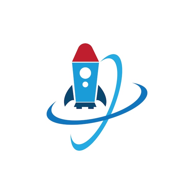 Diseño de logotipo de cohete Ilustración de diseño de logotipo de cohete vectorial de stock