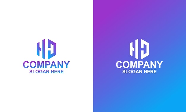 Diseño de logotipo de colección Hexago Monogram Vector Premium