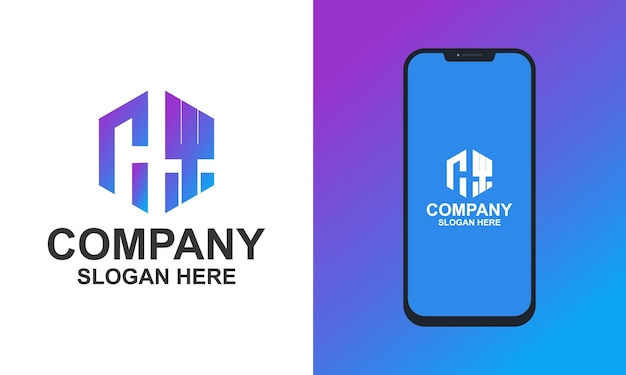 Diseño de logotipo de colección hexagonal monograma vector premium