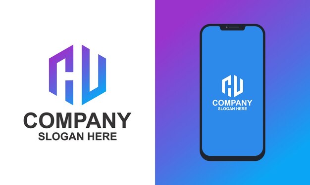 Diseño de logotipo de colección hexagonal monograma Vector Premium