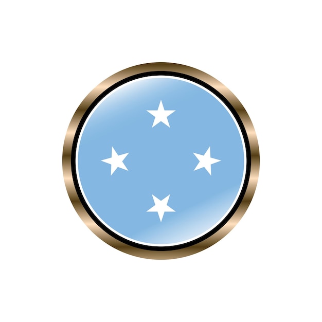 Diseño de logotipo de colección de moda de plantilla vectorial de botón circular de bandera de Micronesia