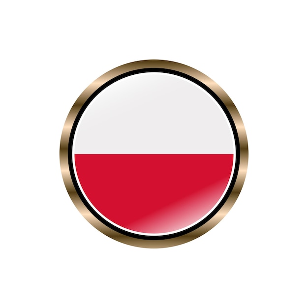 Diseño de logotipo de colección de moda de plantilla vectorial de botón circular de bandera de Polonia