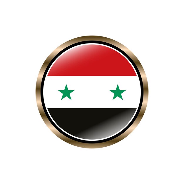 Diseño de logotipo de colección de moda de plantilla vectorial de botón circular de bandera de Siria