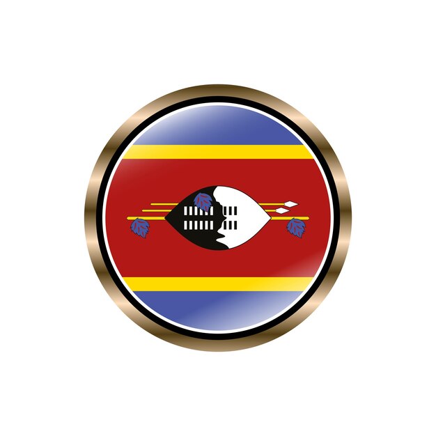 Diseño de logotipo de colección de moda de plantilla vectorial de botón circular de bandera de Suazilandia