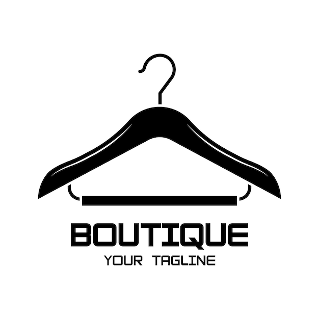 Diseño de logotipo de colgador de ropa simple con idea creativaLogotipo para moda y estilo de vida de boutique de negocios