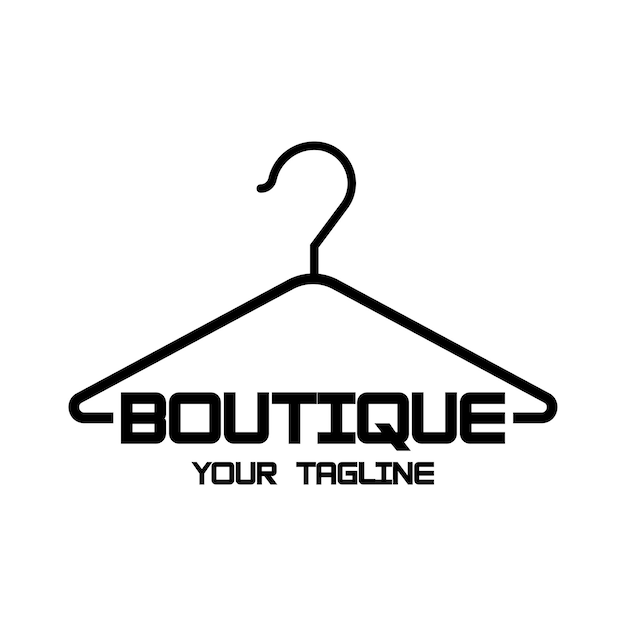 Diseño de logotipo de colgador de ropa simple con idea creativaLogotipo para moda y estilo de vida de boutique de negocios