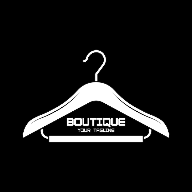 Diseño de logotipo de colgador de ropa simple con idea creativaLogotipo para moda y estilo de vida de boutique de negocios