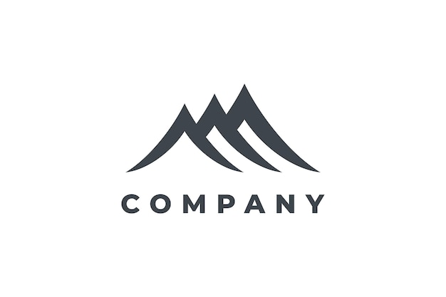 diseño del logotipo de la colina de la montaña triple