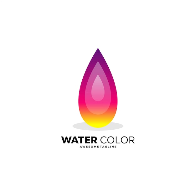 Diseño de logotipo de color de agua colorido