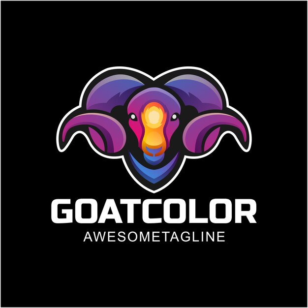 Diseño de logotipo de color de cabra