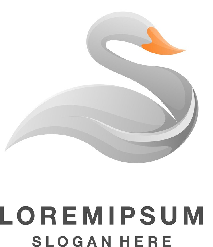 Vector diseño de logotipo de color de cisne de ilustrador