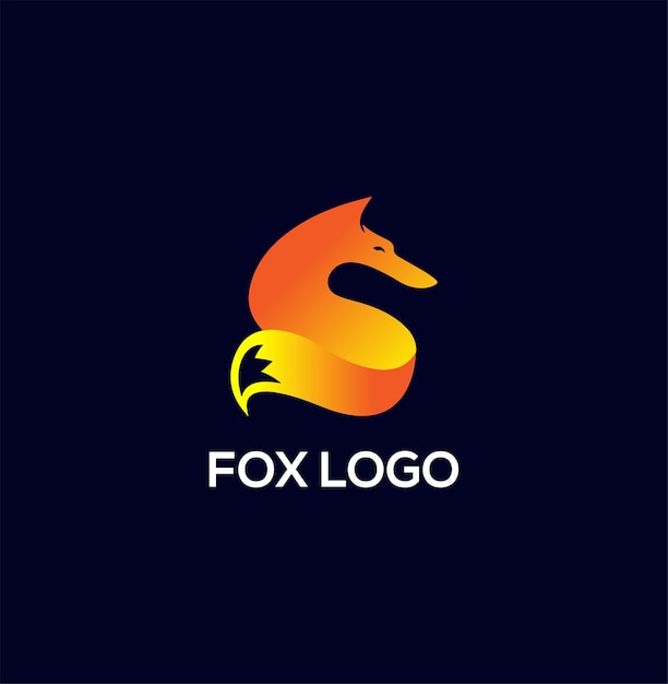 Diseño de logotipo de color degradado de Fox