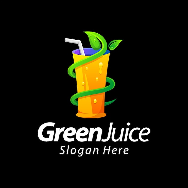 Vector diseño de logotipo de color degradado de jugo verde