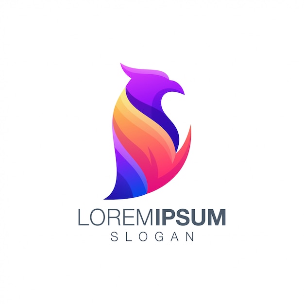 diseño de logotipo de color degradado de pájaro
