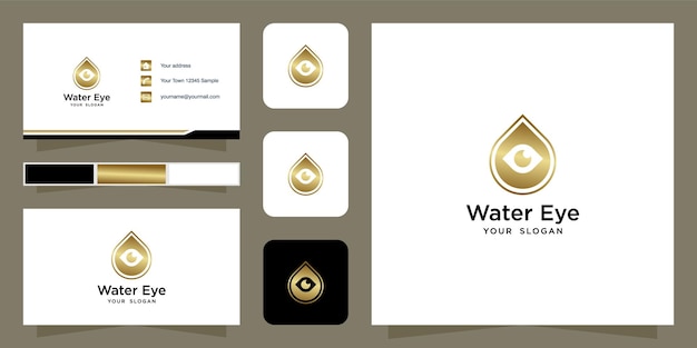 diseño de logotipo de color dorado ojo de agua