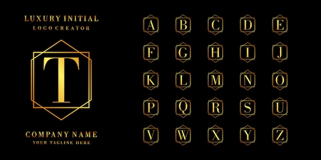 diseño de logotipo de color de gradiente de colección inicial