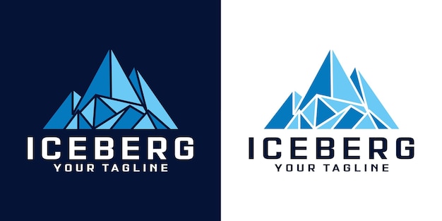 diseño de logotipo de colorida montaña geométrica o pico de iceberg