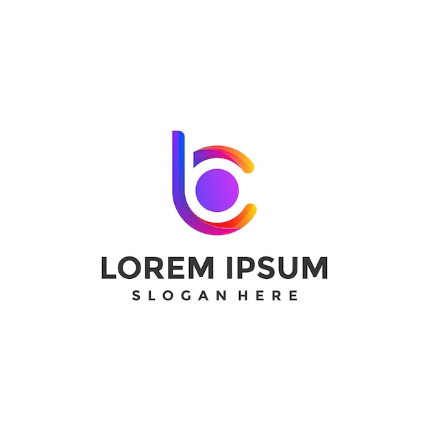 Diseño de logotipo colorido bc