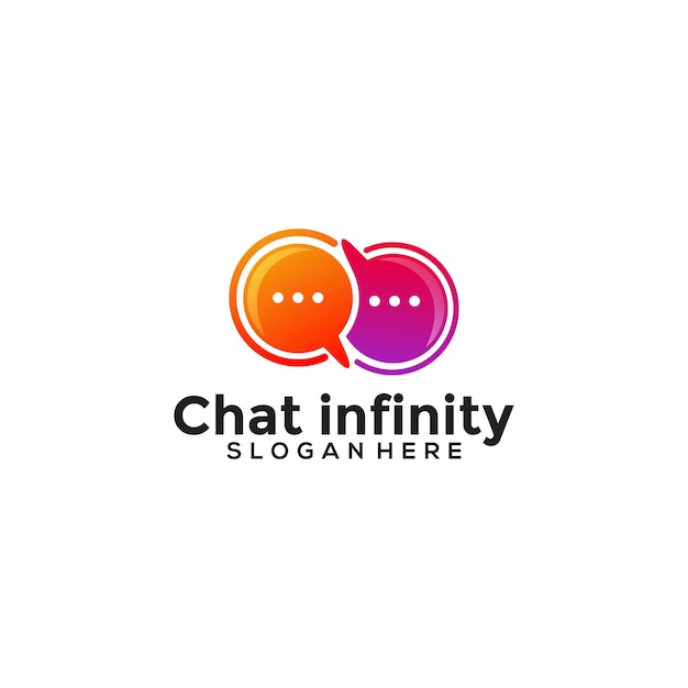 Diseño de logotipo colorido de chat de burbujas