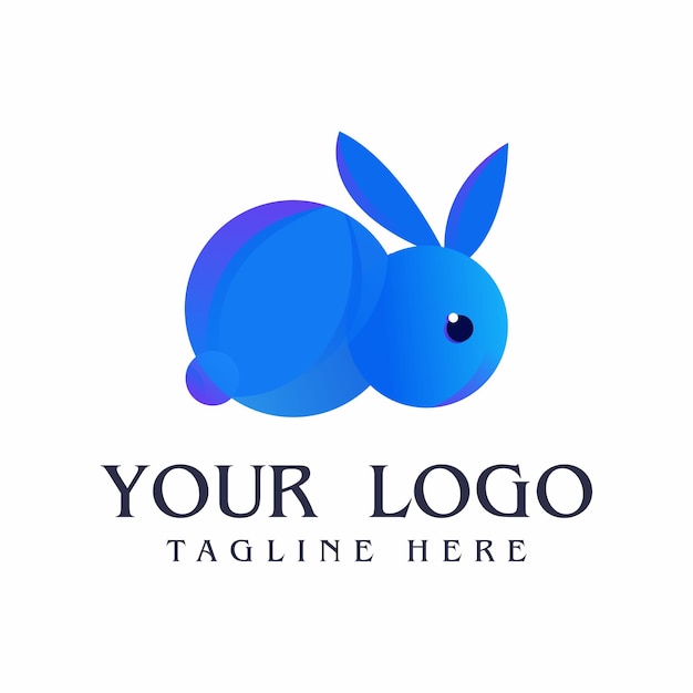 diseño de logotipo colorido de conejo