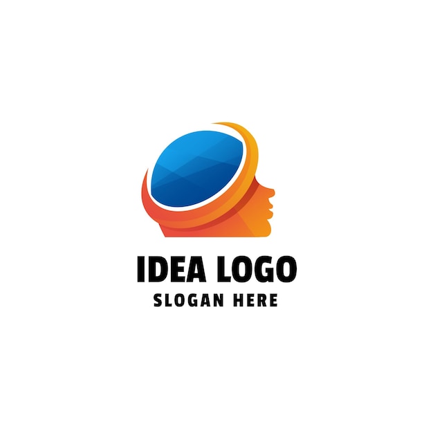 Diseño de logotipo colorido degradado de idea