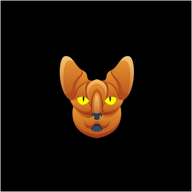 Diseño de logotipo colorido gato