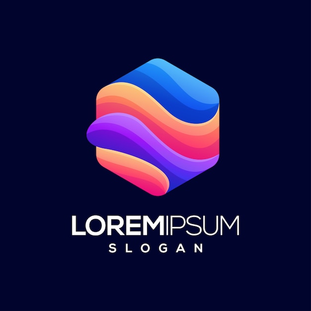 diseño de logotipo colorido hexagonal