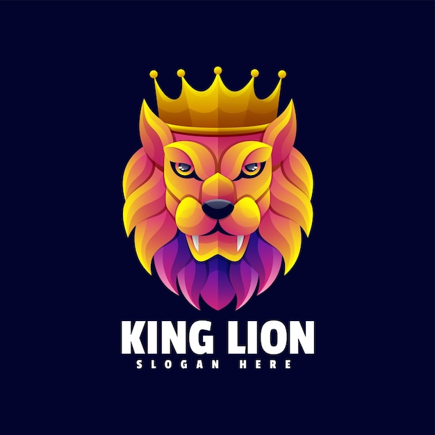 Diseño del logotipo colorido de King Lion